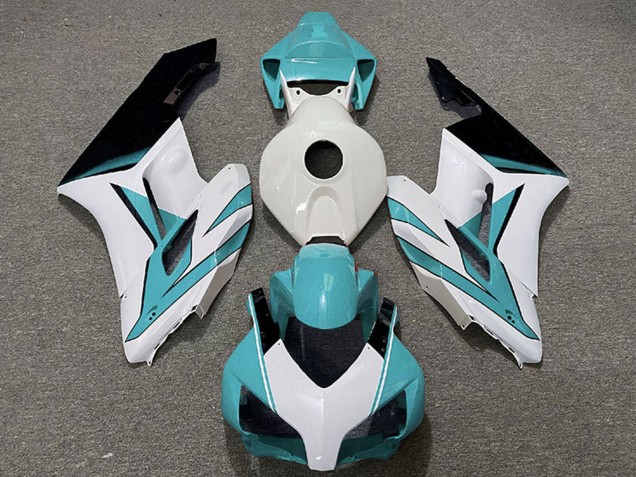 Preisgünstige Honda CBR1000RR Motorrad Verkleidung 2004-2005 - Weiss Cyan Blau Glanzendes Schwarz