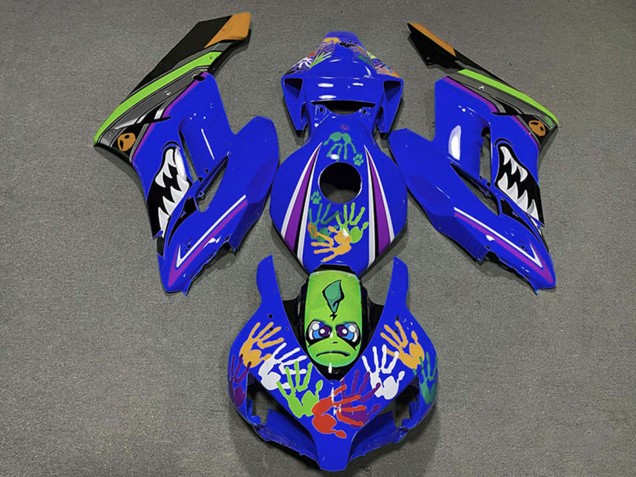 Preisgünstige Honda CBR1000RR Motorrad Verkleidung 2004-2005 - Blau Grun Orange Schwarz Hai