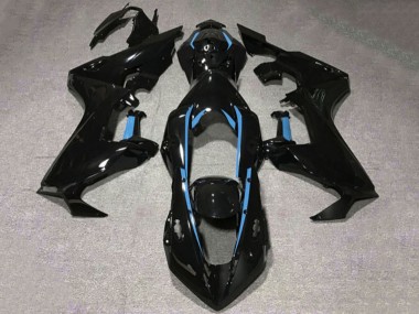 Preisgünstige Honda CBR1000RR Motorrad Verkleidung 2017-2023 - Glanzendes Schwarz Hellblau Linie