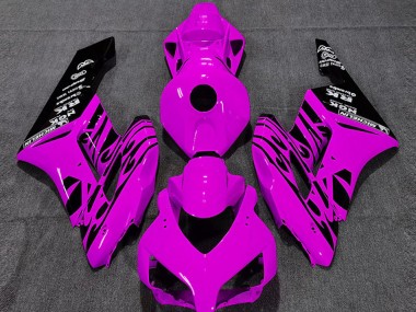 Preisgünstige Honda CBR1000RR Motorrad Verkleidung 2004-2005 - Rosa Glanzendes Schwarz Flamme