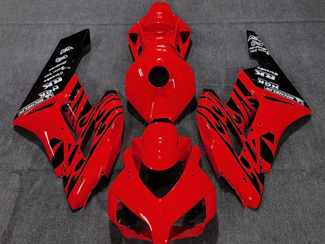Preisgünstige Honda CBR1000RR Motorrad Verkleidung 2004-2005 - Rot Glanzendes Schwarz Flamme