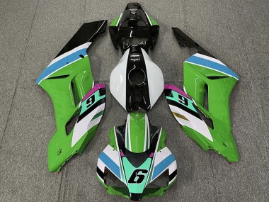 Preisgünstige Honda CBR1000RR Motorrad Verkleidung 2004-2005 - Weiss Grun Blau Glanzendes Schwarz 6