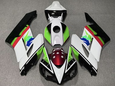 Preisgünstige Honda CBR1000RR Motorrad Verkleidung 2004-2005 - Weiss Grun Rot Glanzendes Schwarz Stern