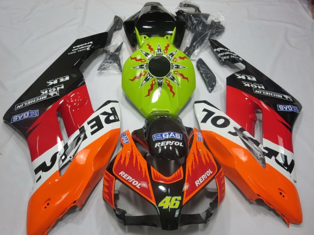 Preisgünstige Honda CBR1000RR Motorrad Verkleidung 2004-2005 - Limetten Grun Orange Weiss Rot Glanzendes Schwarz Rossi Repsol