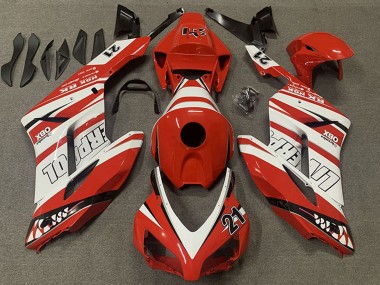 Preisgünstige Honda CBR1000RR Motorrad Verkleidung 2004-2005 - Weiss Rot Liverpool 21