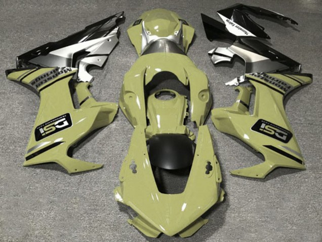 Preisgünstige Honda CBR1000RR Motorrad Verkleidung 2017-2023 - Olive Weiss Silber Glanzendes Schwarz DSI