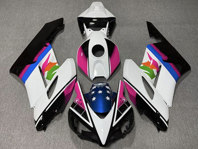 Preisgünstige Honda CBR1000RR Motorrad Verkleidung 2004-2005 - Weiss Rosa Blau Glanzendes Schwarz Stern