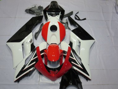 Preisgünstige Honda CBR1000RR Motorrad Verkleidung 2004-2005 - Weiss Rot Glanzendes Schwarz Streifen