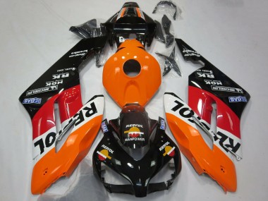 Preisgünstige Honda CBR1000RR Motorrad Verkleidung 2004-2005 - Orange Weiss Rot Glanzendes Schwarz Repsol