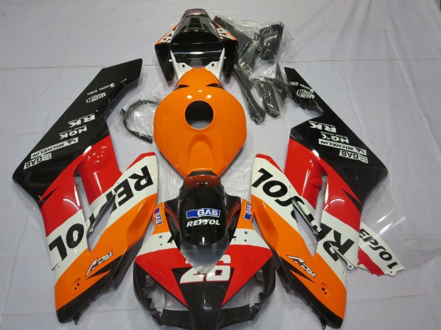 Preisgünstige Honda CBR1000RR Motorrad Verkleidung 2004-2005 - Orange Weiss Rot Glanzendes Schwarz Repsol 26