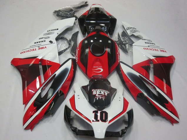 Preisgünstige Honda CBR1000RR Motorrad Verkleidung 2004-2005 - Weiss Rot Glanzendes Schwarz Sexy VIBE TECH