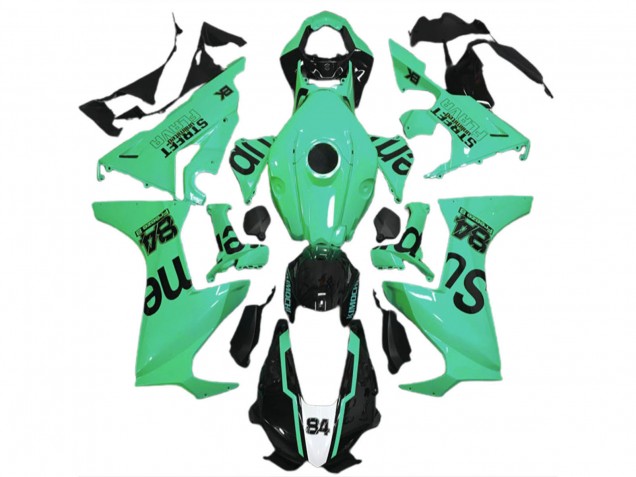 Preisgünstige Honda CBR1000RR Motorrad Verkleidung 2017-2023 - Special Grun Glanzendes Schwarz Street Flava