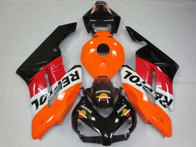 Preisgünstige Honda CBR1000RR Motorrad Verkleidung 2004-2005 - Orange Weiss Rot Glanzendes Schwarz Repsol