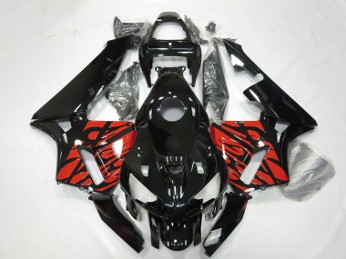 Preisgünstige Honda CBR600RR Motorrad Verkleidung 2005-2006 - Glanzendes Schwarz und Tribal Rot