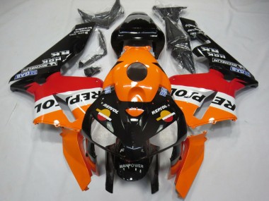 Preisgünstige Honda CBR600RR Motorrad Verkleidung 2005-2006 - Orange Rot Weiss Schwarz Bottom Repsol