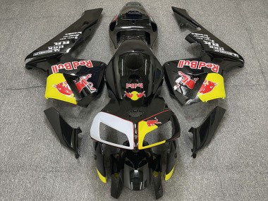 Preisgünstige Honda CBR600RR Motorrad Verkleidung 2005-2006 - Schwarz Gelb Weiss Red Bull