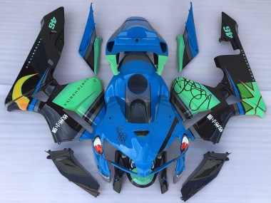 Preisgünstige Honda CBR600RR Motorrad Verkleidung 2005-2006 - Blau Grun Schwarz Hai