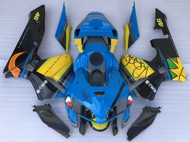 Preisgünstige Honda CBR600RR Motorrad Verkleidung 2005-2006 - Blau Gelb Schwarz Hai