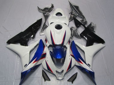 Preisgünstige Honda CBR600RR Motorrad Verkleidung 2007-2008 - Weiss Blau Glanzendes Schwarz OEM Stil