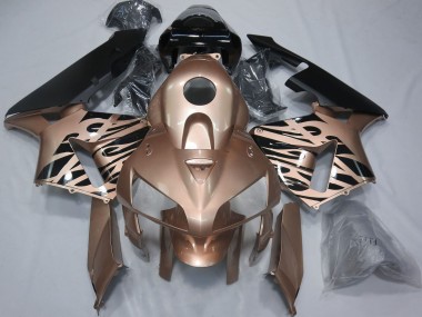 Preisgünstige Honda CBR600RR Motorrad Verkleidung 2005-2006 - Glanzendes Schwarz Bronze Flamme