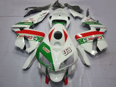 Preisgünstige Honda CBR600RR Motorrad Verkleidung 2005-2006 - Weiss Grun Rot Castrol 93