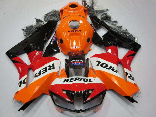 Preisgünstige Honda CBR600RR Motorrad Verkleidung 2013-2023 - Orange Weiss Rot Glanzendes Schwarz Repsol