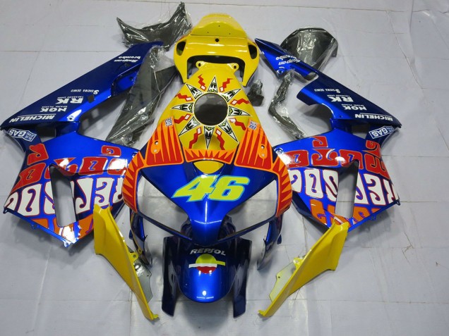 Preisgünstige Honda CBR600RR Motorrad Verkleidung 2005-2006 - Gelb Blau Rossi 46