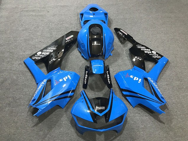 Preisgünstige Honda CBR600RR Motorrad Verkleidung 2013-2023 - Blau Glanzendes Schwarz