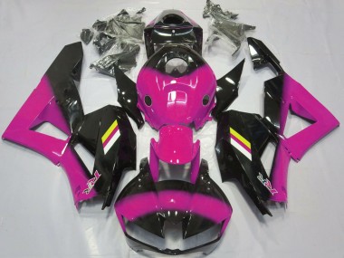 Preisgünstige Honda CBR600RR Motorrad Verkleidung 2013-2023 - Rosa Glanzendes Schwarz Weiss Gelb