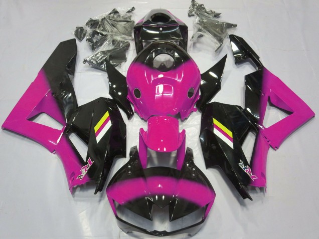 Preisgünstige Honda CBR600RR Motorrad Verkleidung 2013-2023 - Rosa Glanzendes Schwarz Weiss Gelb