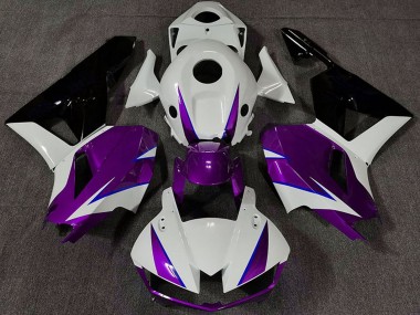 Preisgünstige Honda CBR600RR Motorrad Verkleidung 2013-2023 - Weiss Lila Blau Glanzendes Schwarz