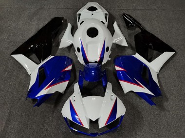 Preisgünstige Honda CBR600RR Motorrad Verkleidung 2013-2023 - Weiss Blau Glanzendes Schwarz