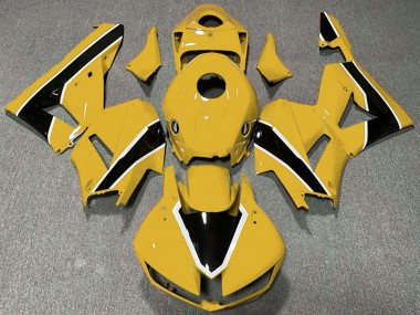 Preisgünstige Honda CBR600RR Motorrad Verkleidung 2013-2023 - Gelb Weiss Glanzendes Schwarz