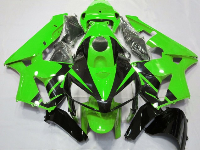 Preisgünstige Honda CBR600RR Motorrad Verkleidung 2005-2006 - Grun Glanzendes Schwarz Design