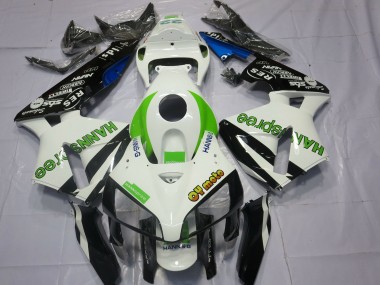 Preisgünstige Honda CBR600RR Motorrad Verkleidung 2005-2006 - Weiss Grun Glanzendes Schwarz Hannspree