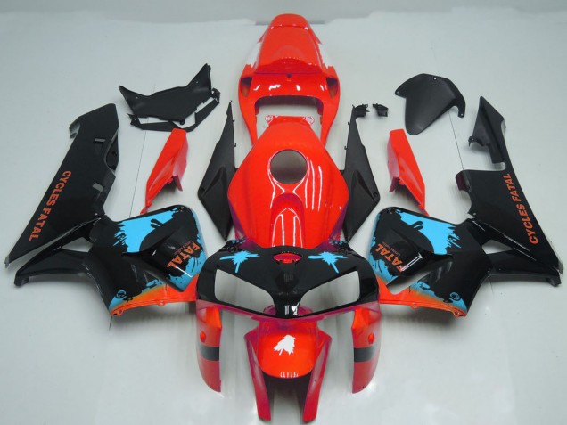 Preisgünstige Honda CBR600RR Motorrad Verkleidung 2005-2006 - Rot Hellblau Schwarz Spritzer