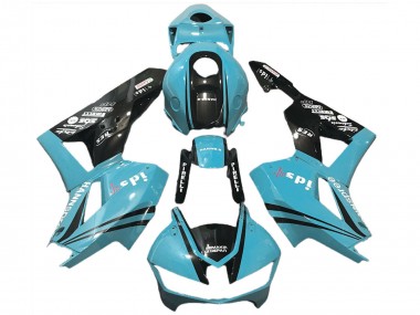 Preisgünstige Honda CBR600RR Motorrad Verkleidung 2013-2023 - Hellblau Glanzendes Schwarz