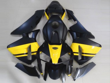 Preisgünstige Honda CBR600RR Motorrad Verkleidung 2005-2006 - Matt Schwarz Glanzendes Gelb