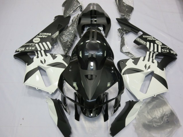 Preisgünstige Honda CBR600RR Motorrad Verkleidung 2005-2006 - Weiss Matt Schwarz Puisher Logo