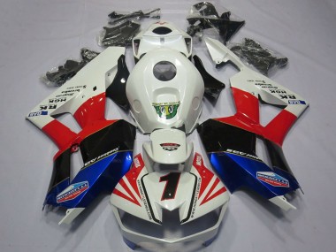 Preisgünstige Honda CBR600RR Motorrad Verkleidung 2013-2023 - Weiss Rot Blau Schwarz Number 1