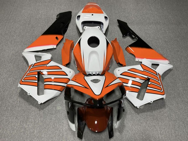 Preisgünstige Honda CBR600RR Motorrad Verkleidung 2005-2006 - Weiss Orange Flugel