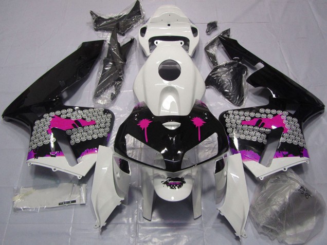 Preisgünstige Honda CBR600RR Motorrad Verkleidung 2005-2006 - Rosa Spritzer on Glanzendes Schwarz