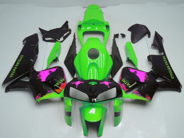 Preisgünstige Honda CBR600RR Motorrad Verkleidung 2005-2006 - Rosa Spritzer on Grun
