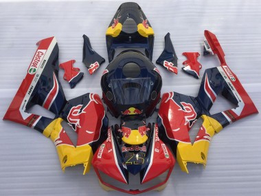 Preisgünstige Honda CBR600RR Motorrad Verkleidung 2013-2023 - Dunkel Blau Gelb Red Bull
