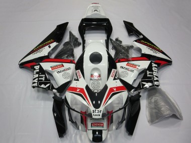 Preisgünstige Honda CBR600RR Motorrad Verkleidung 2003-2004 - Weiss Rot Glanzendes Schwarz Playboy