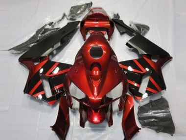 Preisgünstige Honda CBR600RR Motorrad Verkleidung 2005-2006 - Rot Glanzendes Schwarz Design