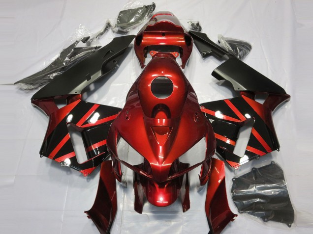 Preisgünstige Honda CBR600RR Motorrad Verkleidung 2005-2006 - Rot Glanzendes Schwarz Design