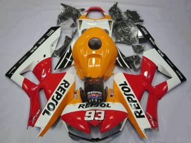Preisgünstige Honda CBR600RR Motorrad Verkleidung 2013-2023 - Orange Weiss Rot Glanzendes Schwarz Repsol 93