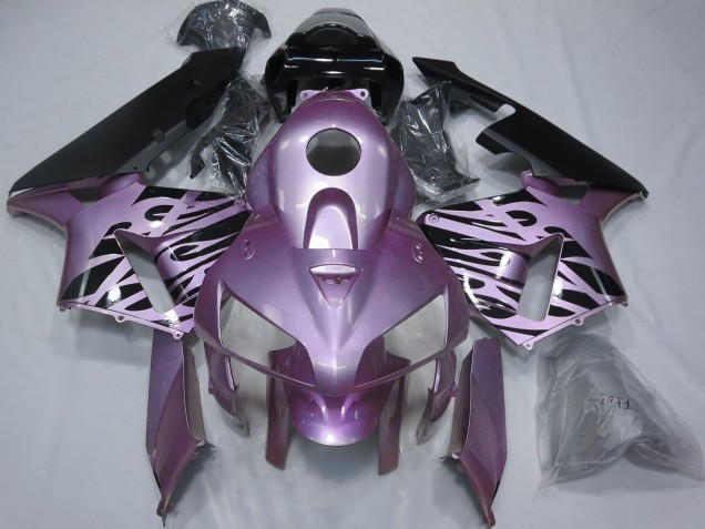 Preisgünstige Honda CBR600RR Motorrad Verkleidung 2005-2006 - Rose Lila Flamme