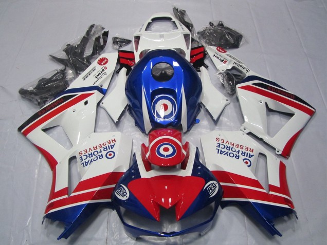 Preisgünstige Honda CBR600RR Motorrad Verkleidung 2013-2023 - Weiss Rot Blau Royal Air Force